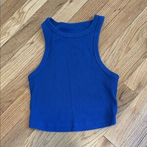 Wild Fable Blue Fitted Crop Tank Top